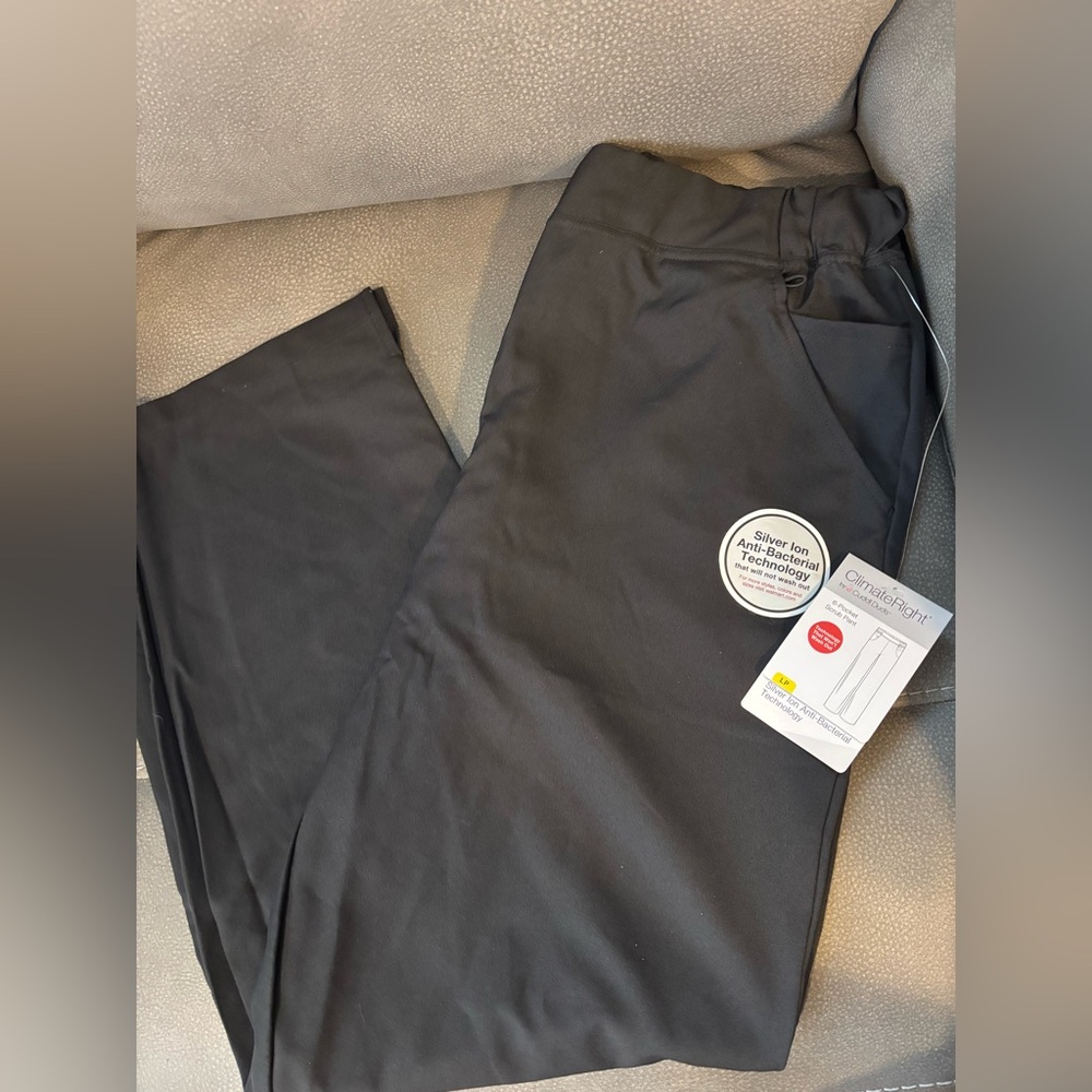 Women’s Large petite scrub pants Black- NWT